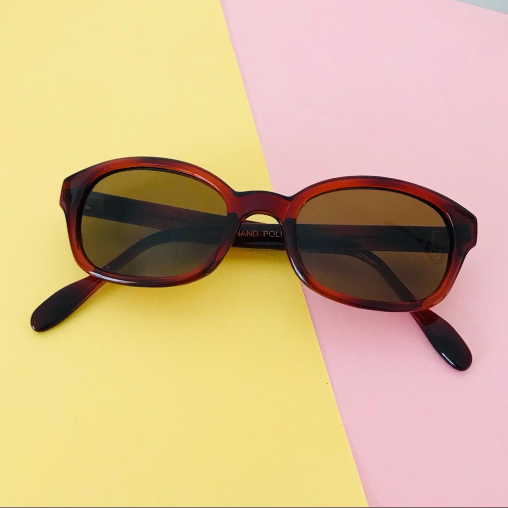 Deadstock Vintage Rectangular Amber Sunglasses